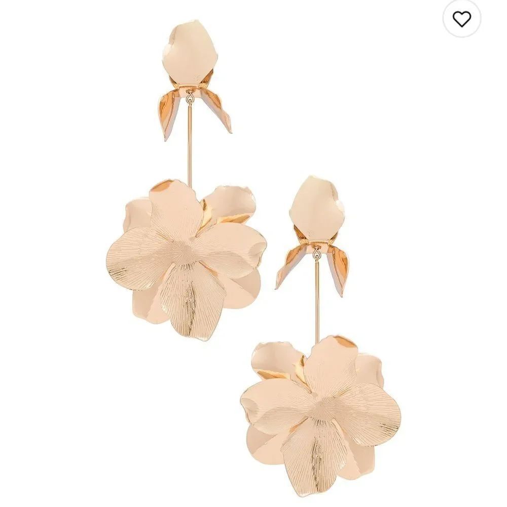 gold flower drop earring H65